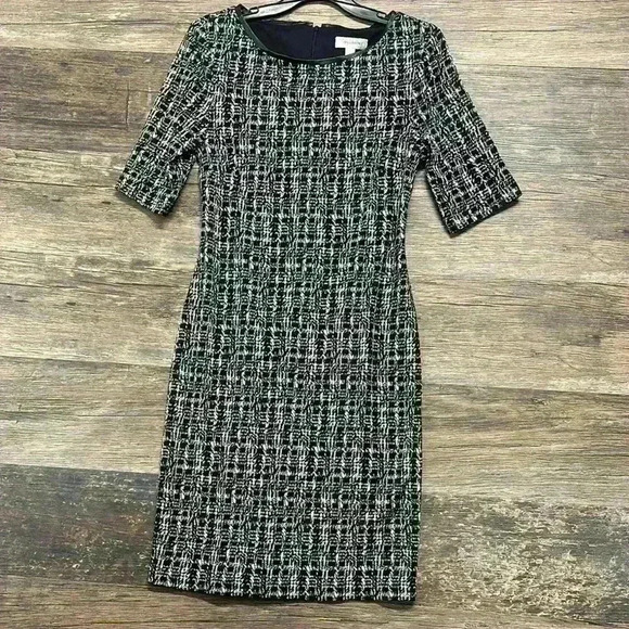 Dress Barn Black and White Sheath Knee-Length Dress - Picture 1 of 3
